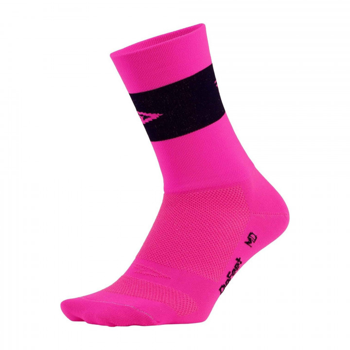 Chaussettes Defeet cyclismo rose ou jaune fluo en vente sur cyclonesocks.com